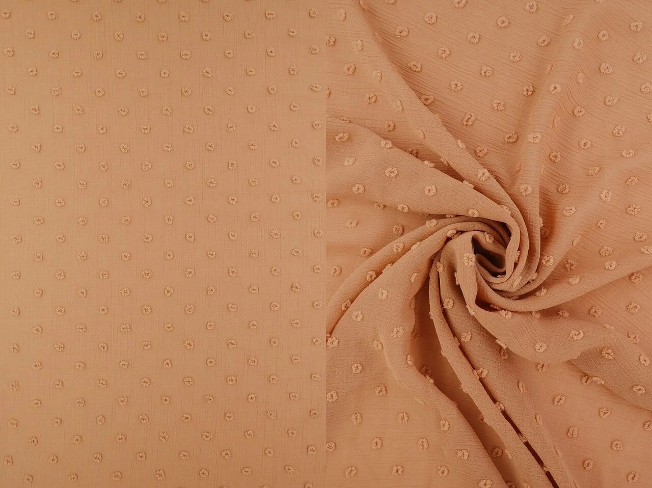 Sheer Waffle Swiss Dot Chiffon 1 Yard Soft Textured Woven Fabric, 59/60" Width